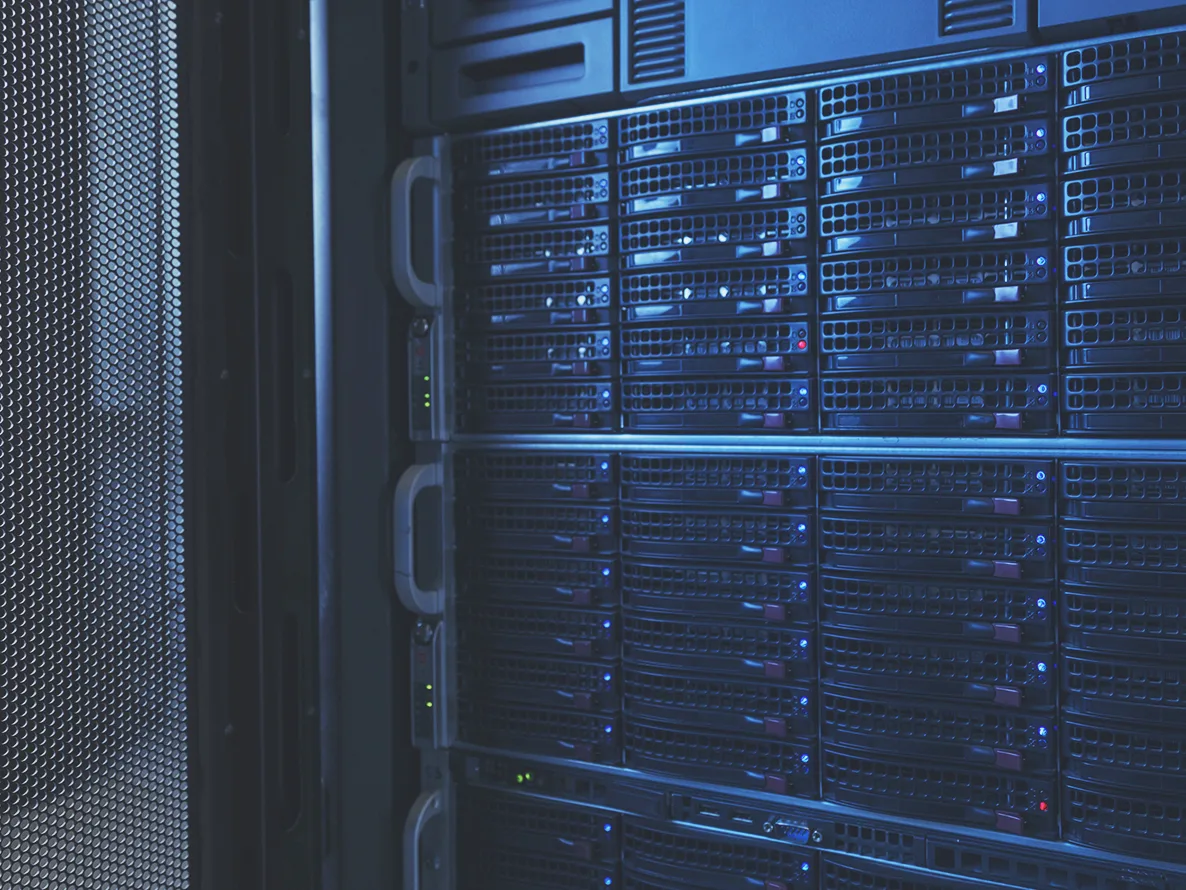 VMware cloud technology Close-up of equipment for vCAv disaster recovery.